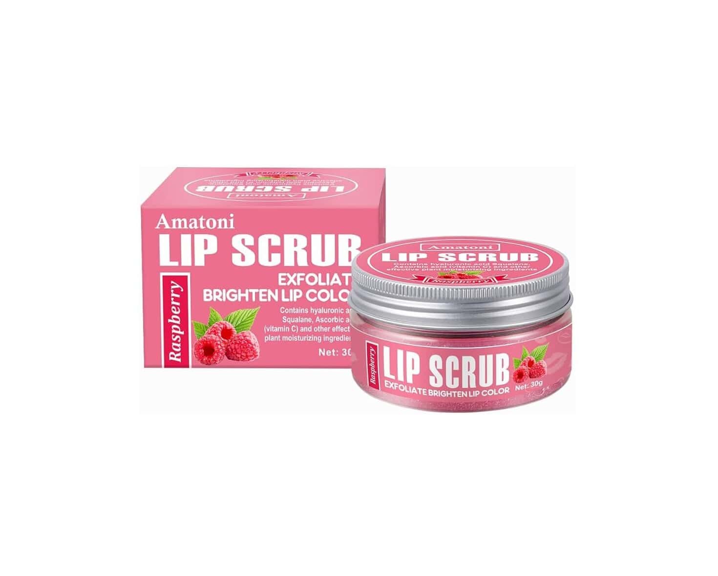 Ruj exfoliant buze cu zmeură, hidratare și catifelare, pentru un aspect proaspăt și sănătos.