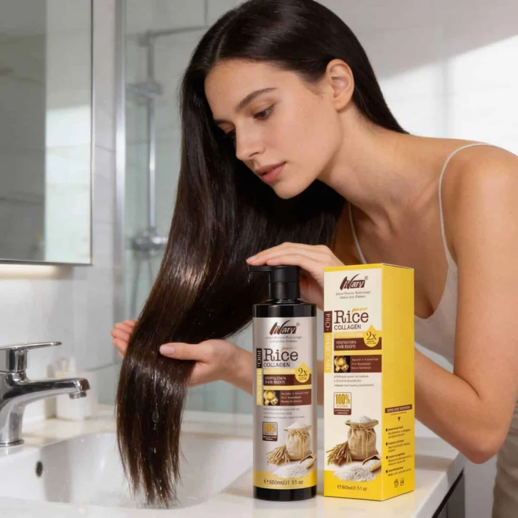 Balsam de Păr cu Orez și Colagen pentru Fortificare și Strălucire, 900 ml - imagine 5