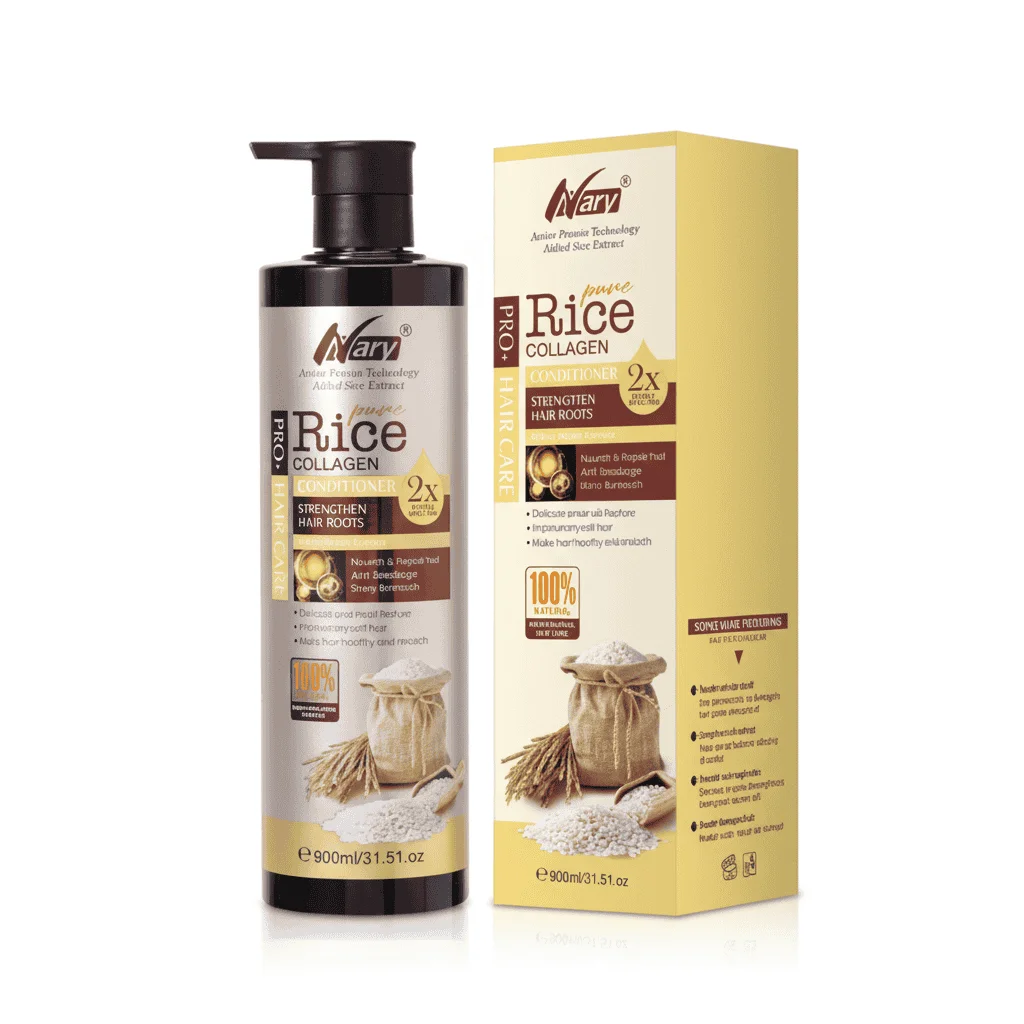 Balsam de Păr cu Orez și Colagen pentru Fortificare și Strălucire, 900 ml