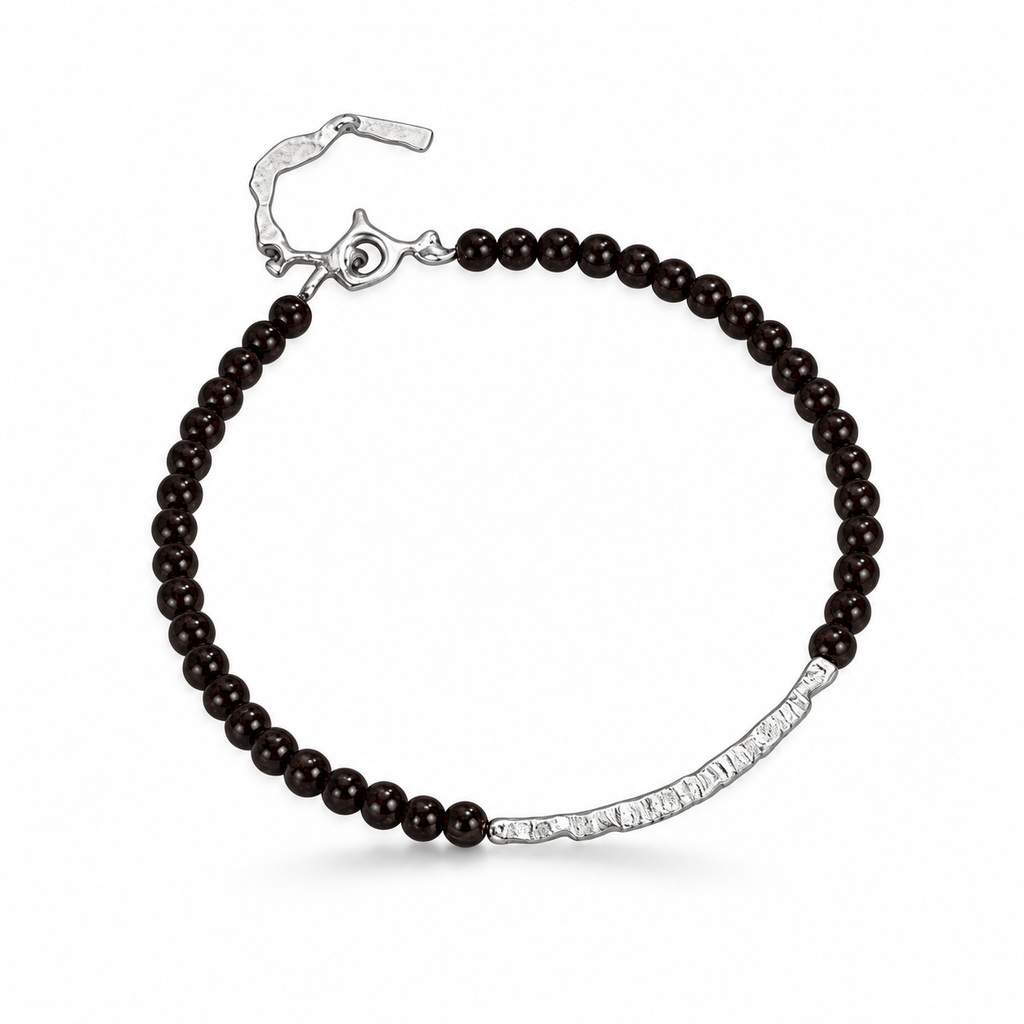 Brățară Reglabilă Diora, model „Geometric Beads”, negru