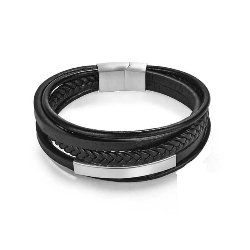 Brățară Viking cu detalii argintii