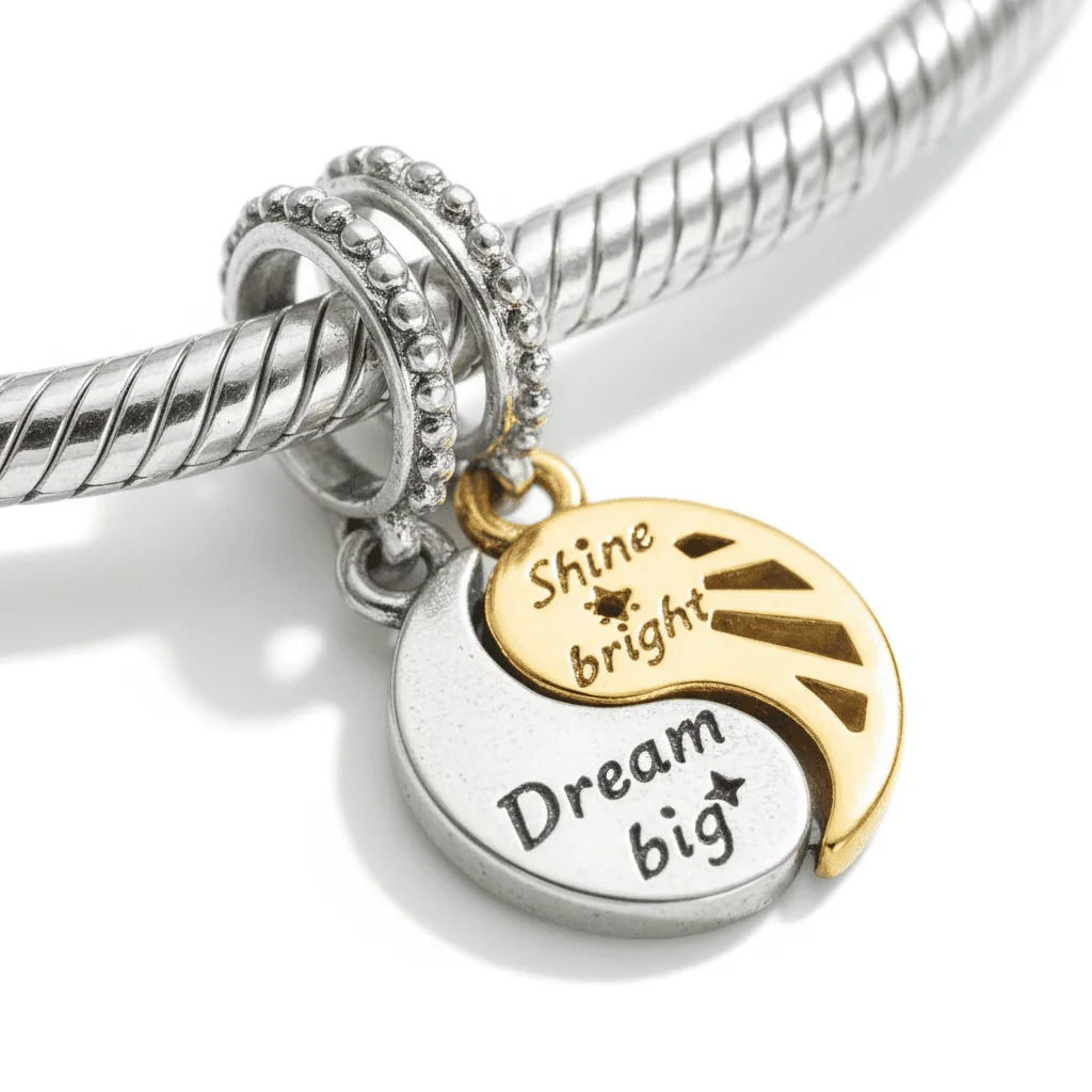 Brățară cu Charm Yin-Yang Soare și Lună - imagine 3