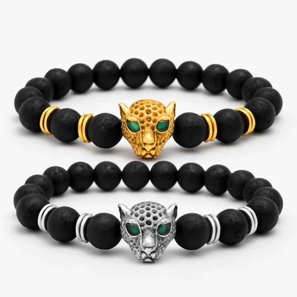 Brățară unisex cu mărgele și detalii decorative - imagine 3