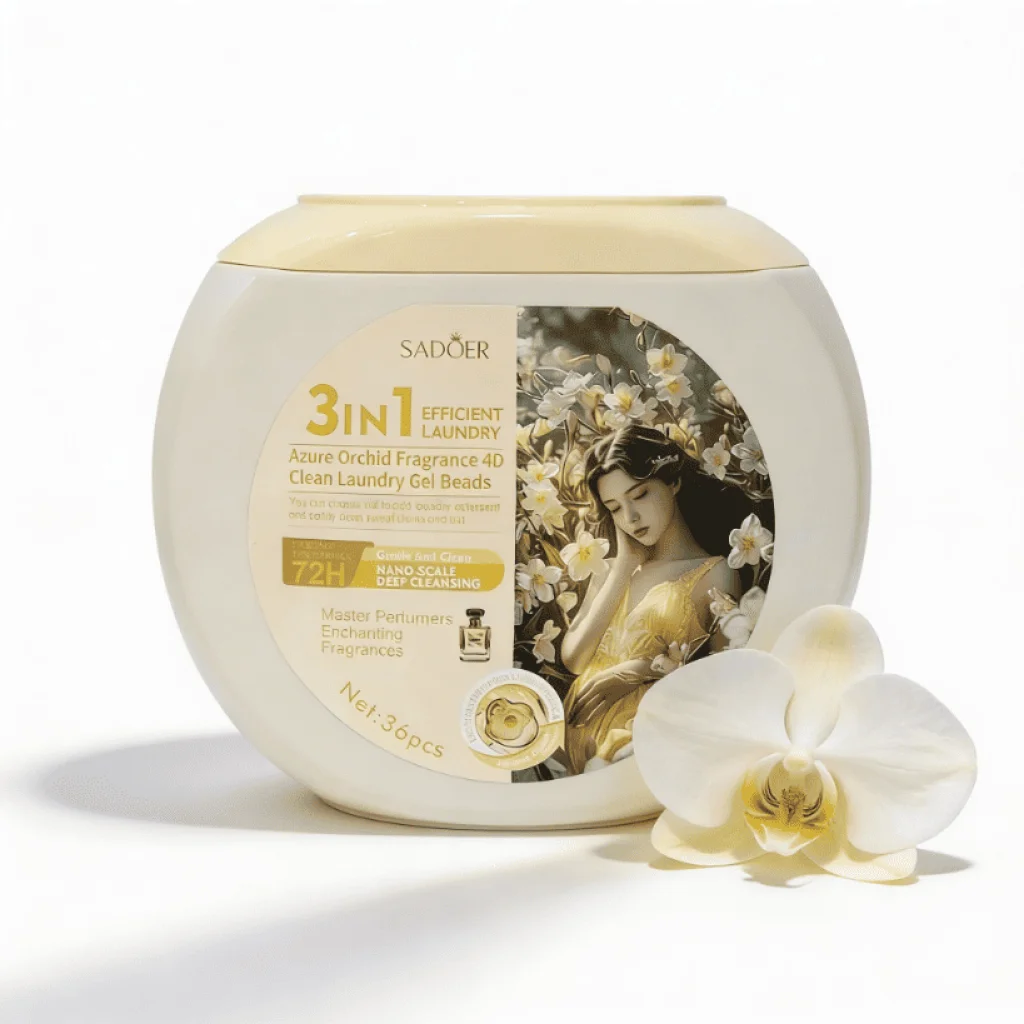 Capsule gel pentru spălat rufe 3 în 1 cu parfum de orhidee, Sadoer, 36 bucăți - imagine 2