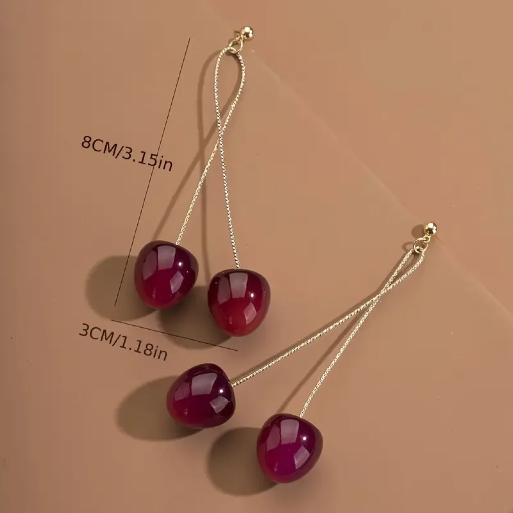 Cercei Design Cherry cu picături - imagine 2