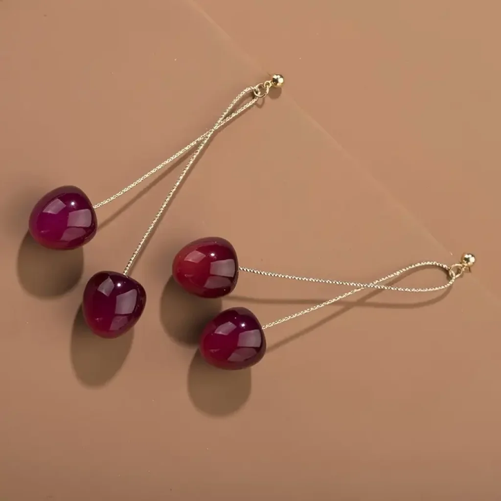 Cercei Design Cherry cu picături - imagine 4