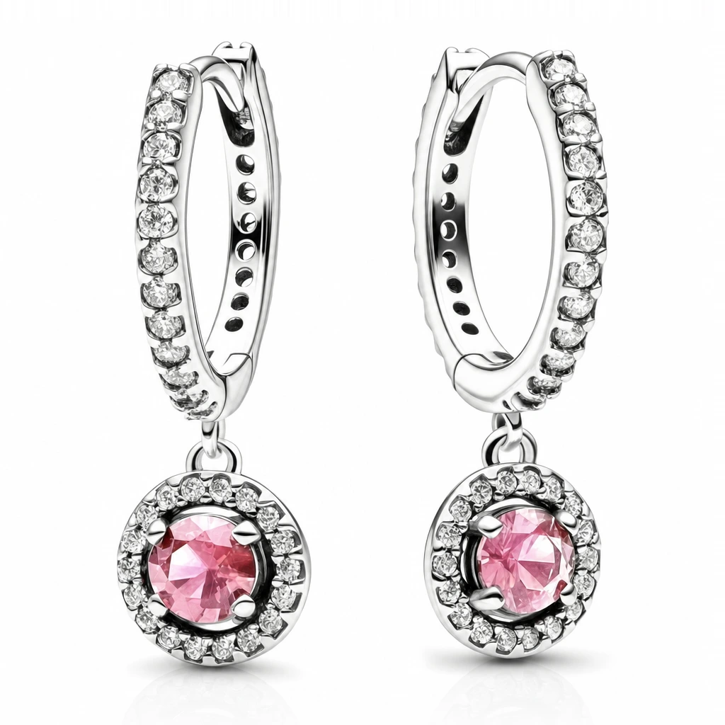 Cercei Rose Glow cu pietre luminoase
