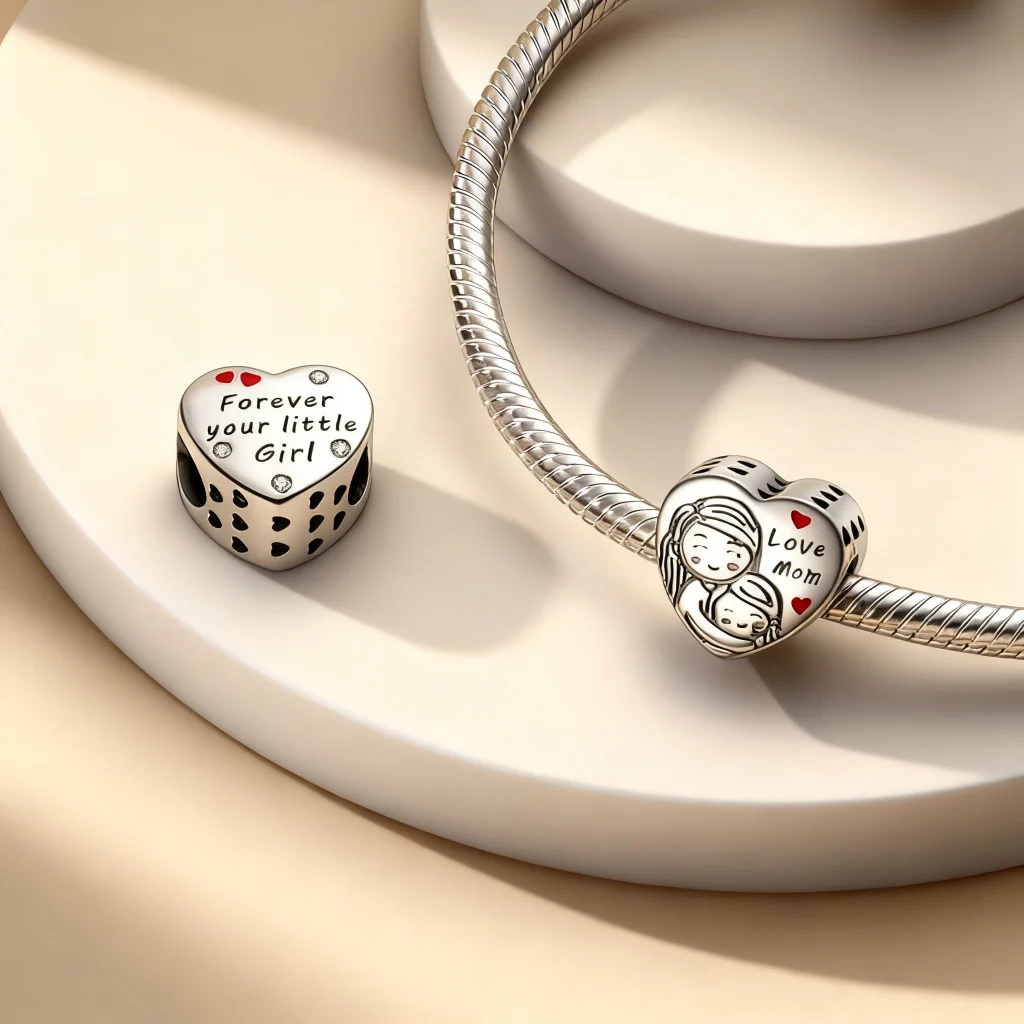 Charm Love Mom, Forever Your Little Girl - imagine 4