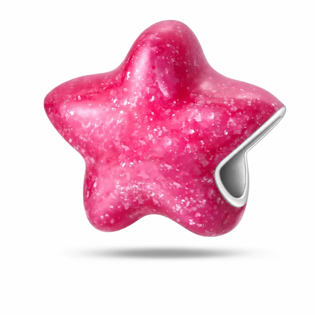Charm roz cu detalii decorative