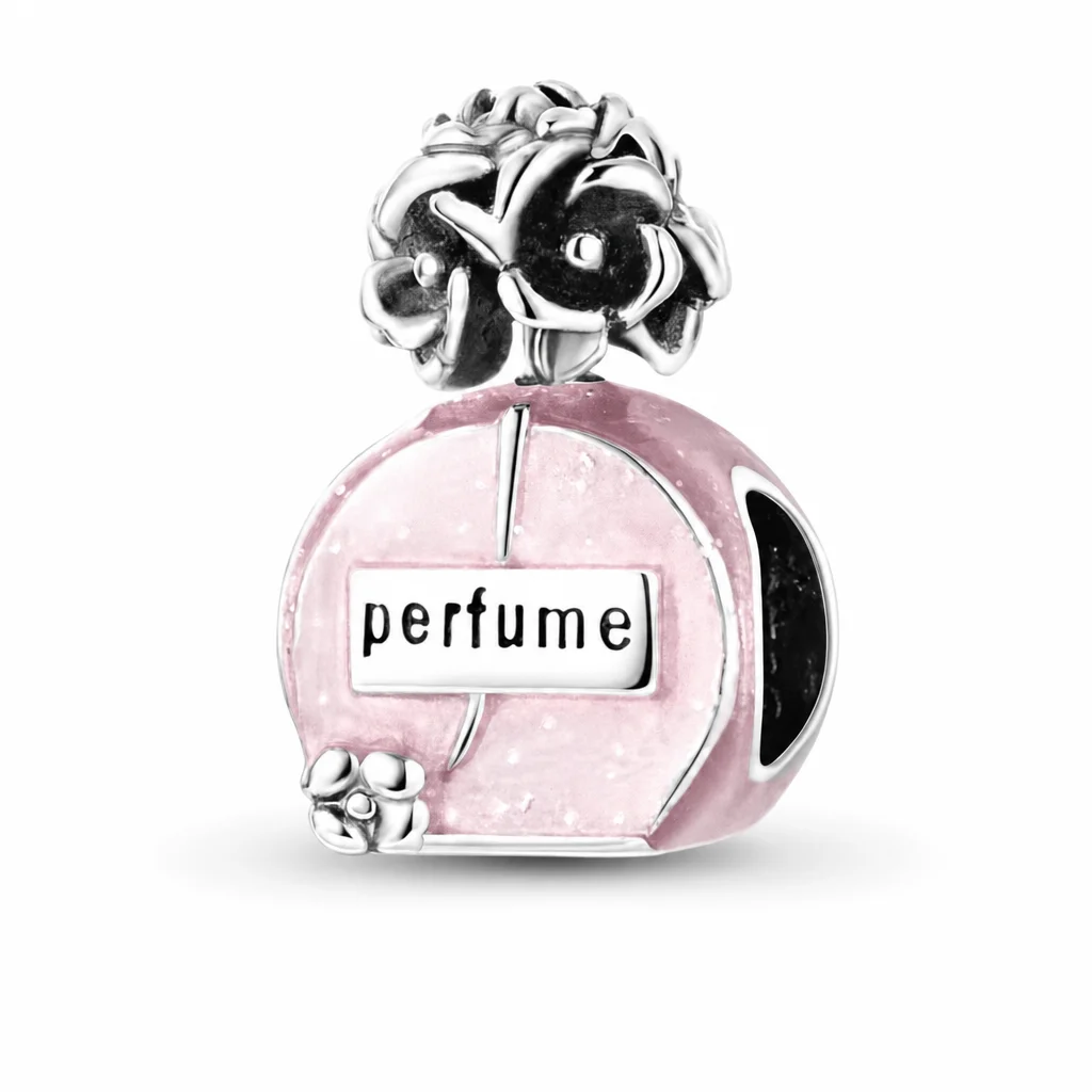 Charm roz în formă de flacon de parfum