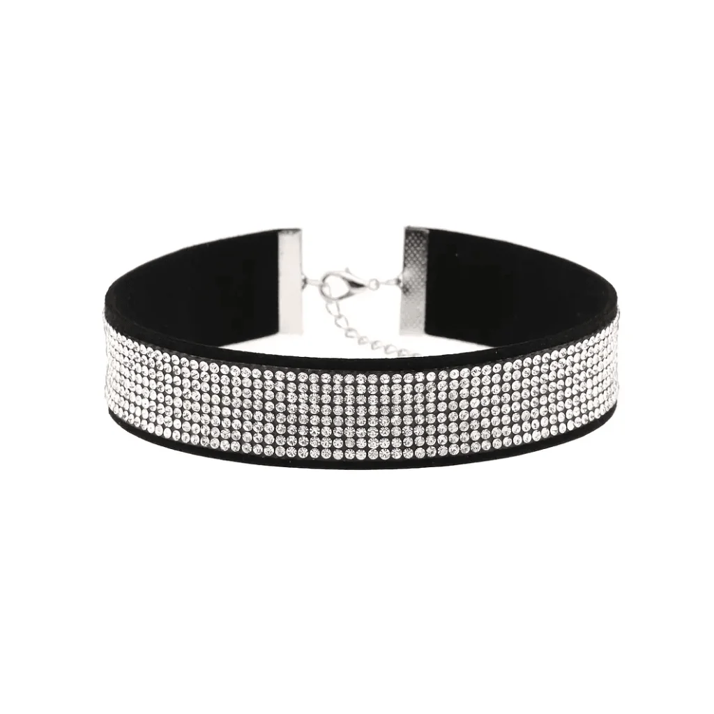 Choker cu pietre luminoase, roșu sau negru