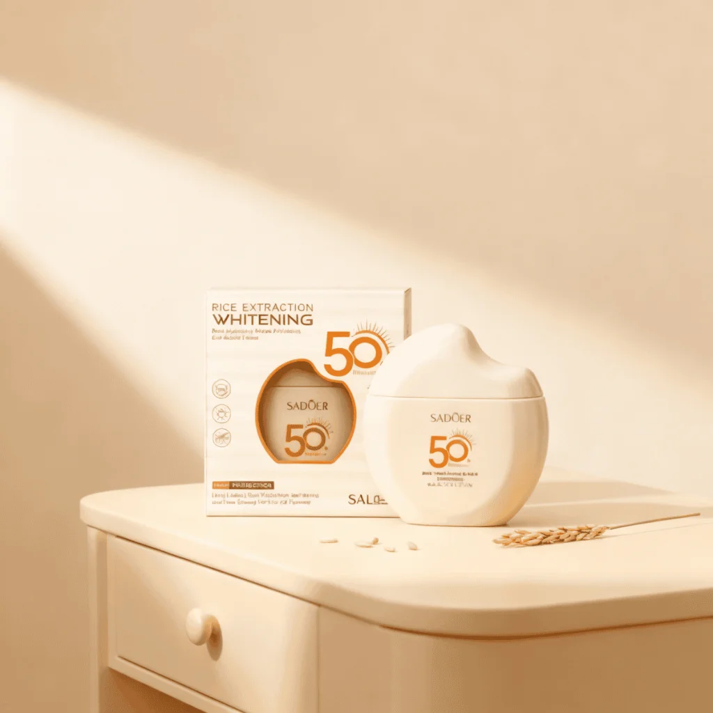 Cremă de Protecție Solară SPF 50 cu Extract de Orez, Hidratare și Luminozitate Ten - imagine 3
