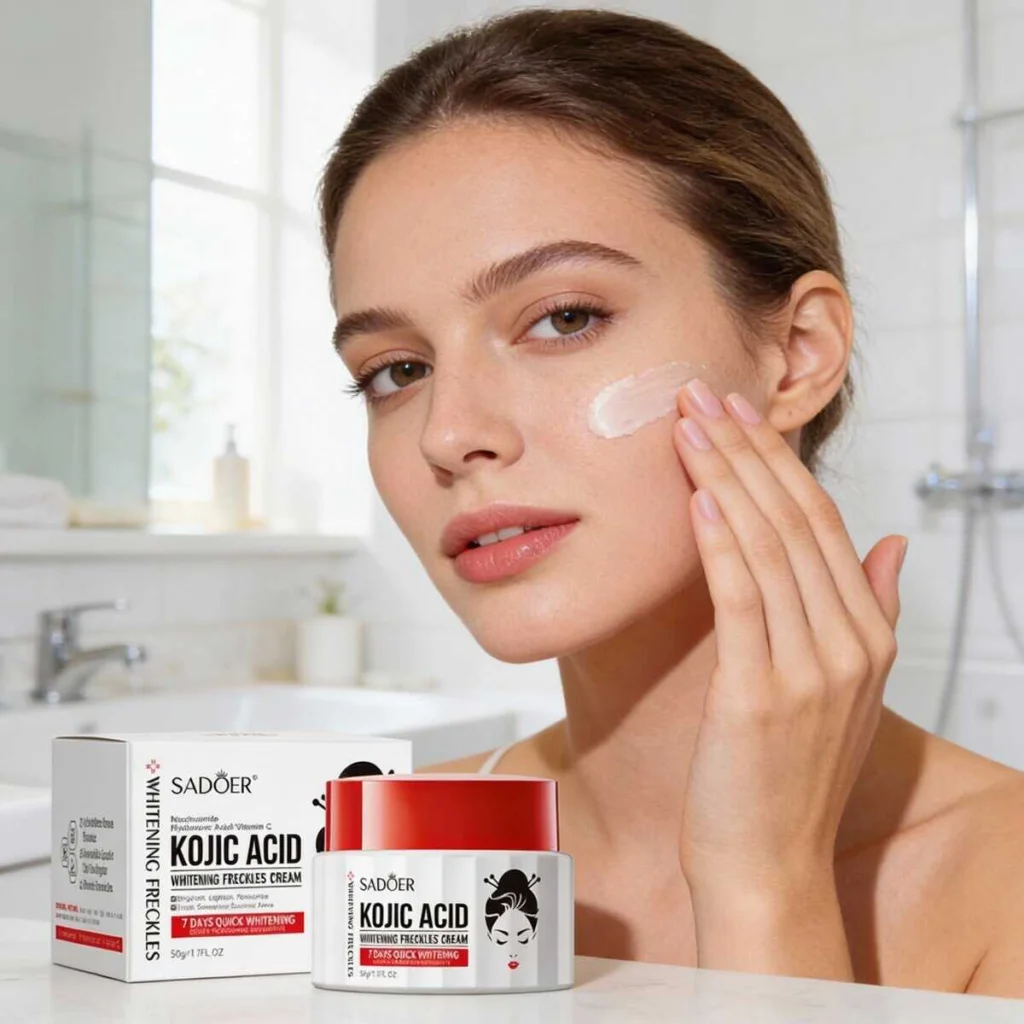 Crema de fata cu acid kojic pentru pete si pistrui, Sadoer, 50g - imagine 3