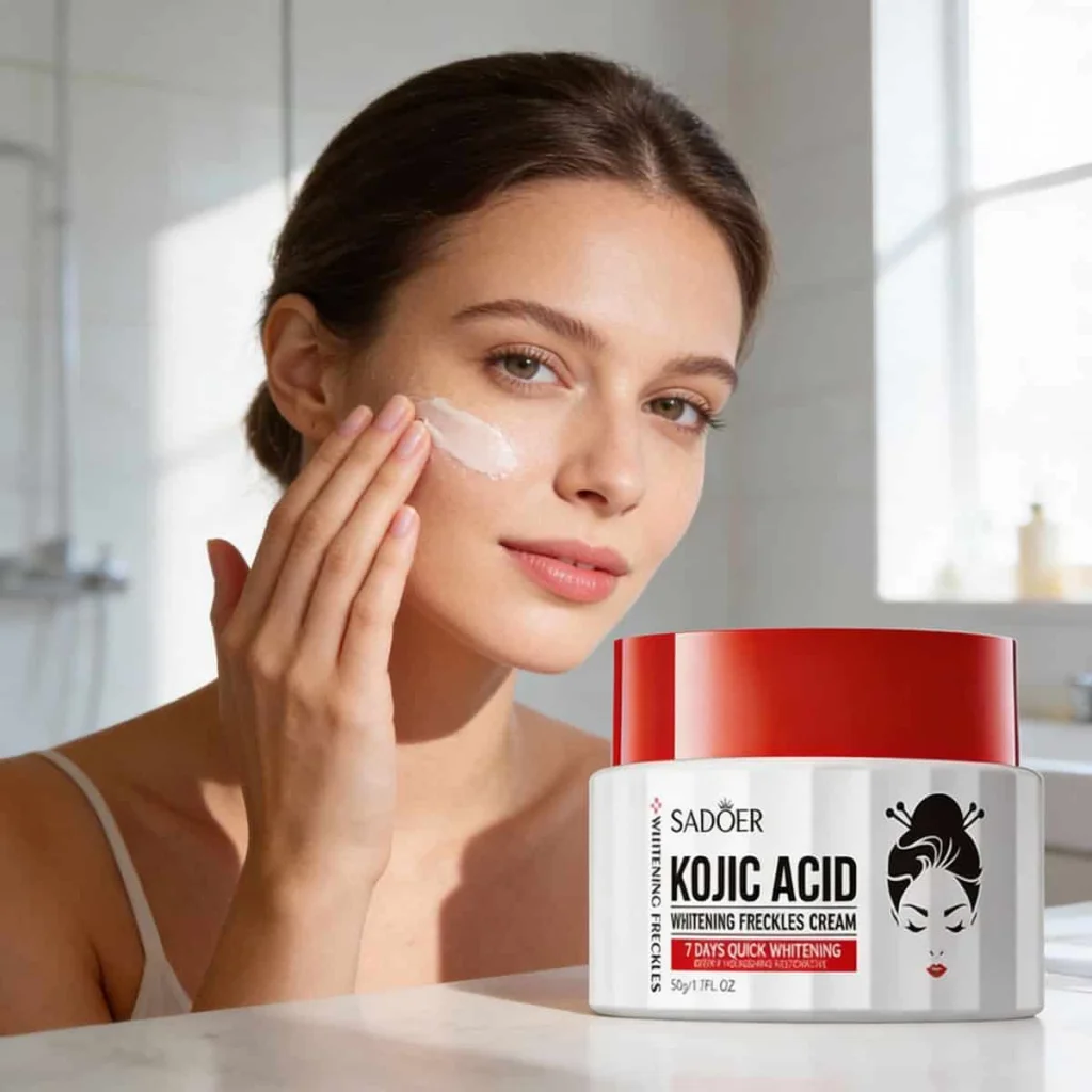 Crema de fata cu acid kojic pentru pete si pistrui, Sadoer, 50g - imagine 2