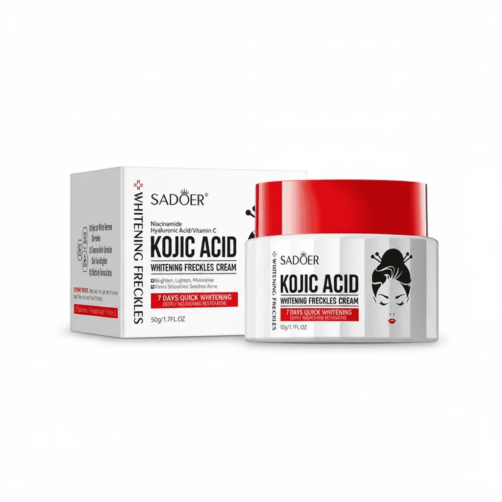 Crema de fata cu acid kojic pentru pete si pistrui, Sadoer, 50g
