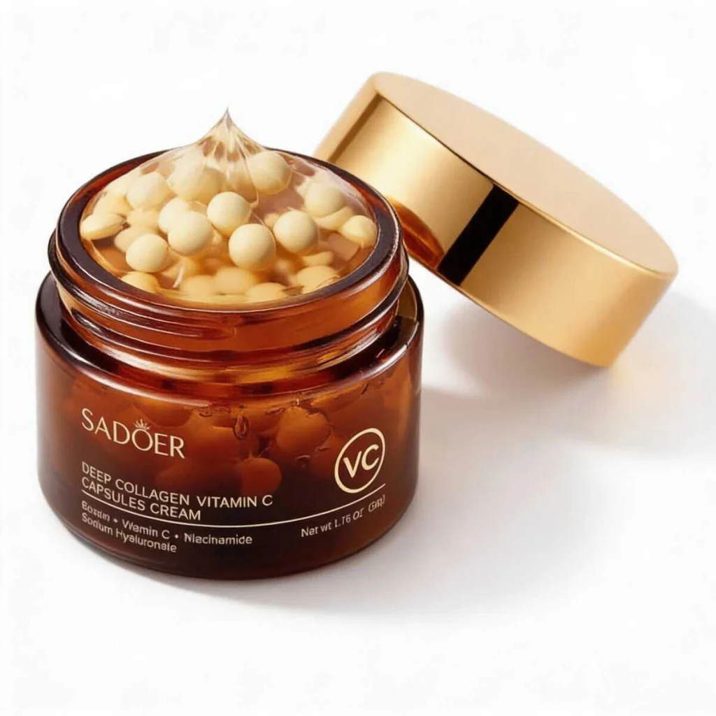 Cremă de față cu capsule de vitamina C și colagen, Sadoer, 50g