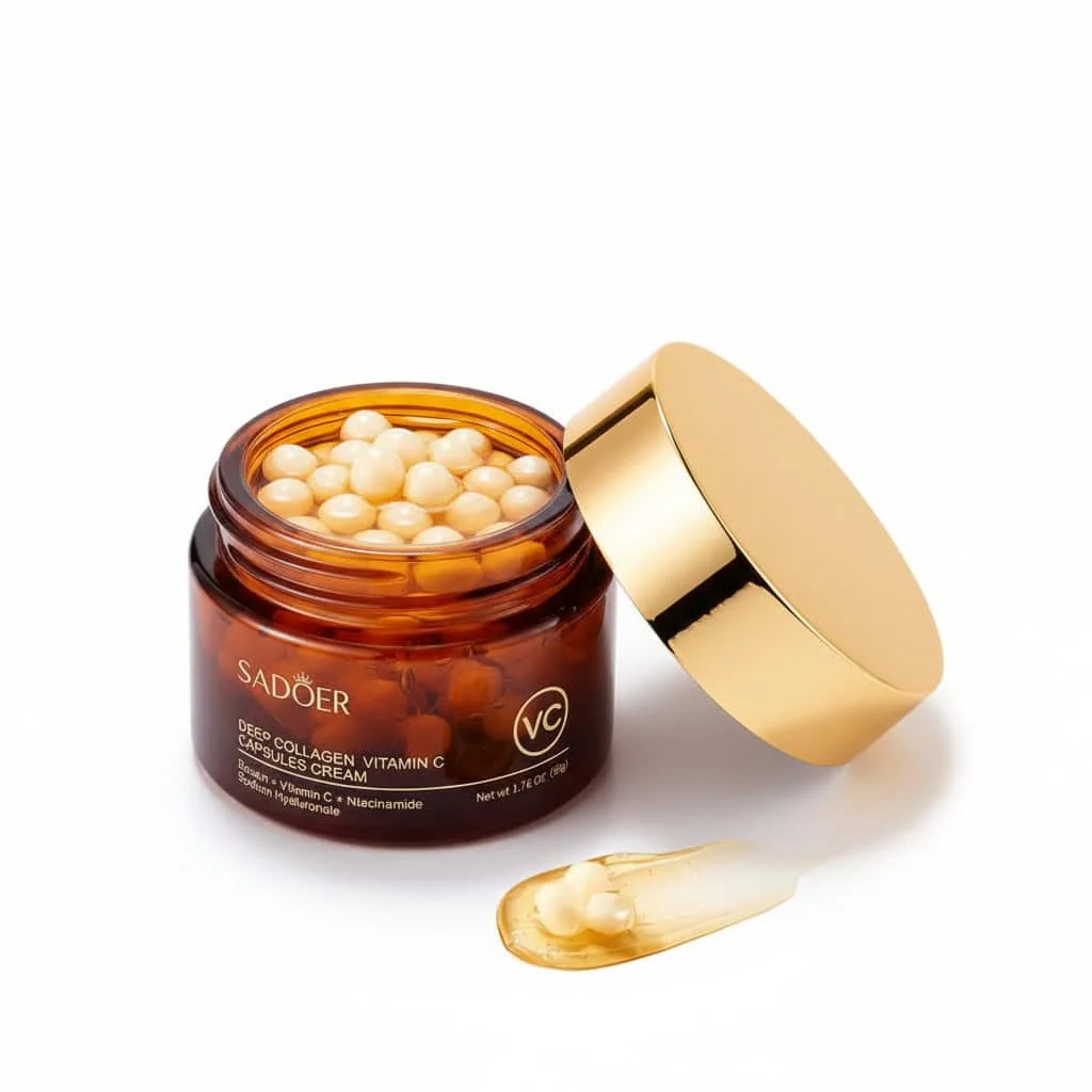Cremă de față cu capsule de vitamina C și colagen, Sadoer, 50g - imagine 3