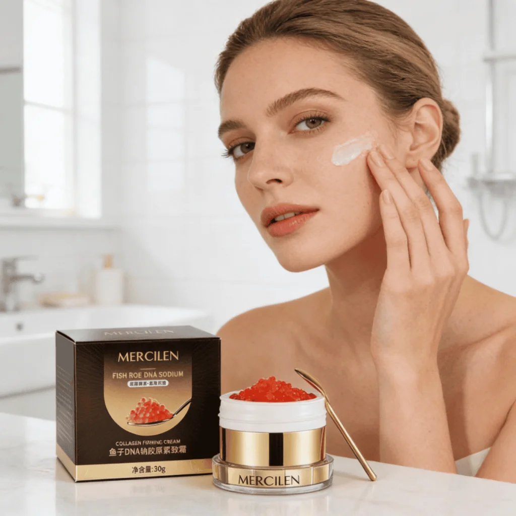 Cremă de față cu colagen și extract de icre de pește, Mercilen, 30 g - imagine 2