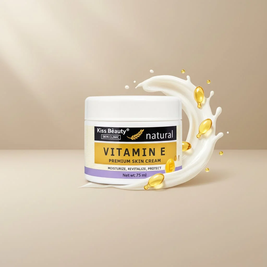Cremă de față cu vitamina E, Premium, Kiss Beauty, 75 ml - imagine 2