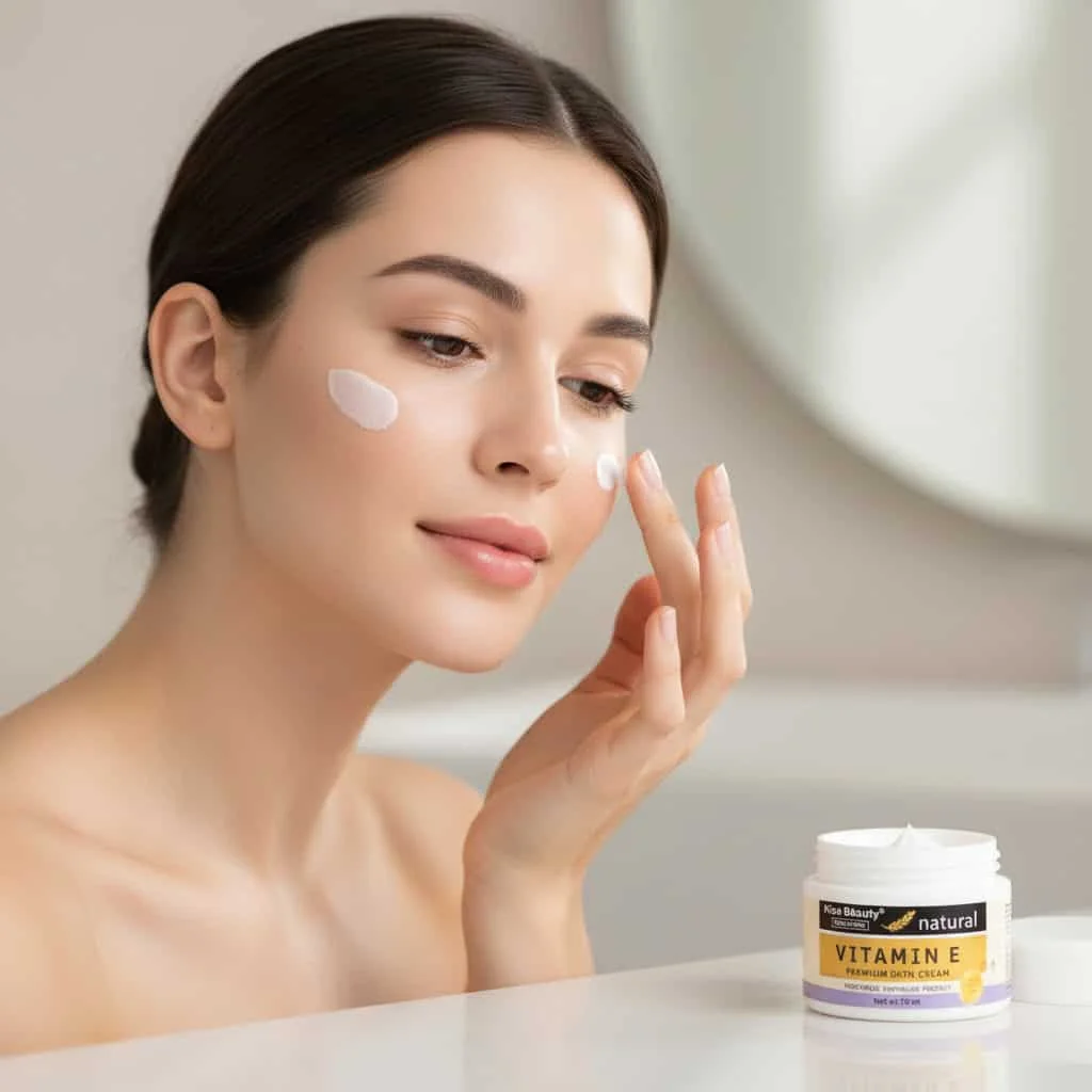 Cremă de față cu vitamina E, Premium, Kiss Beauty, 75 ml - imagine 3