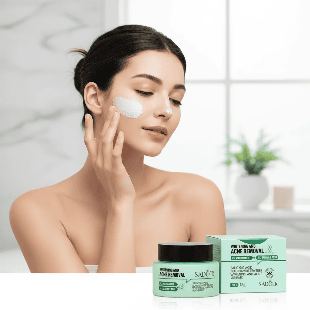 Cremă facială anti acnee și iluminare, Sadoer, 50 g - imagine 2