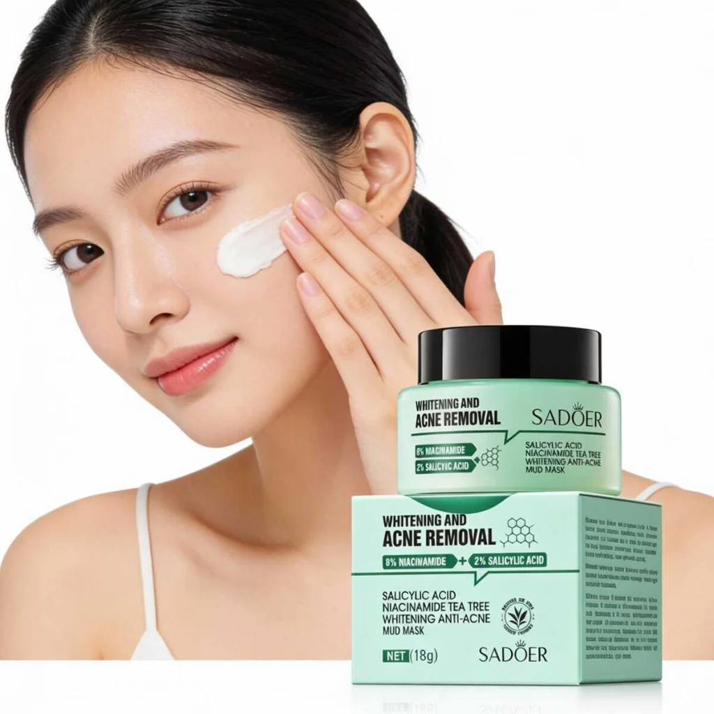 Cremă facială anti acnee și iluminare, Sadoer, 50 g - imagine 3
