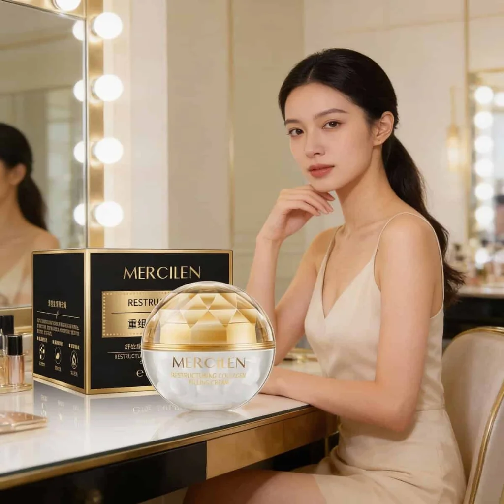 Cremă facială cu colagen restructurant, Mercilen, 70 g - imagine 3