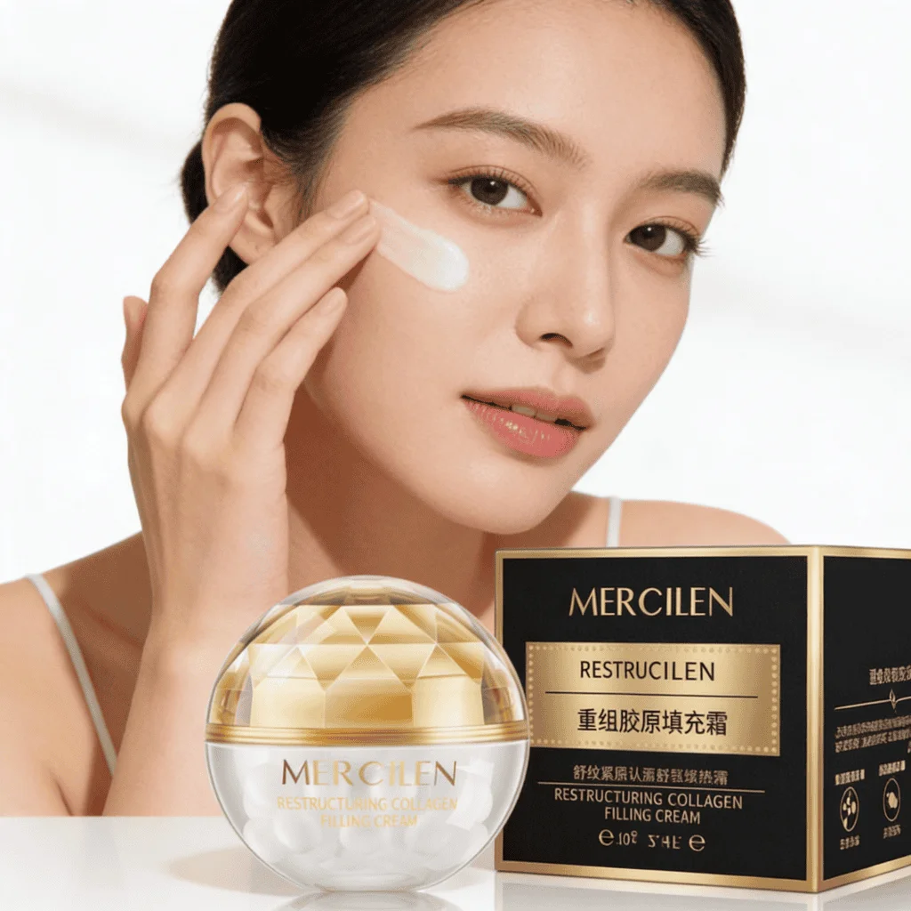 Cremă facială cu colagen restructurant, Mercilen, 70 g - imagine 5