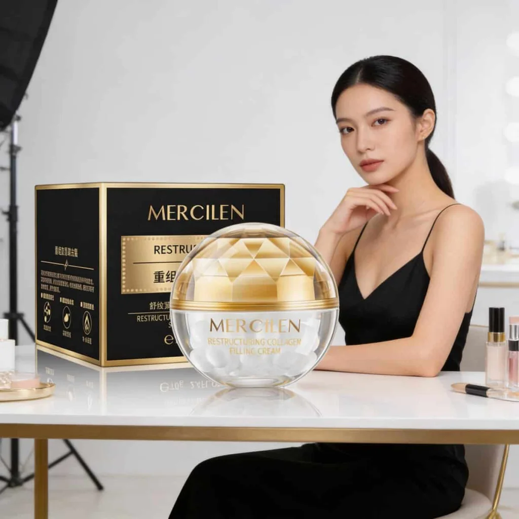 Cremă facială cu colagen restructurant, Mercilen, 70 g - imagine 4