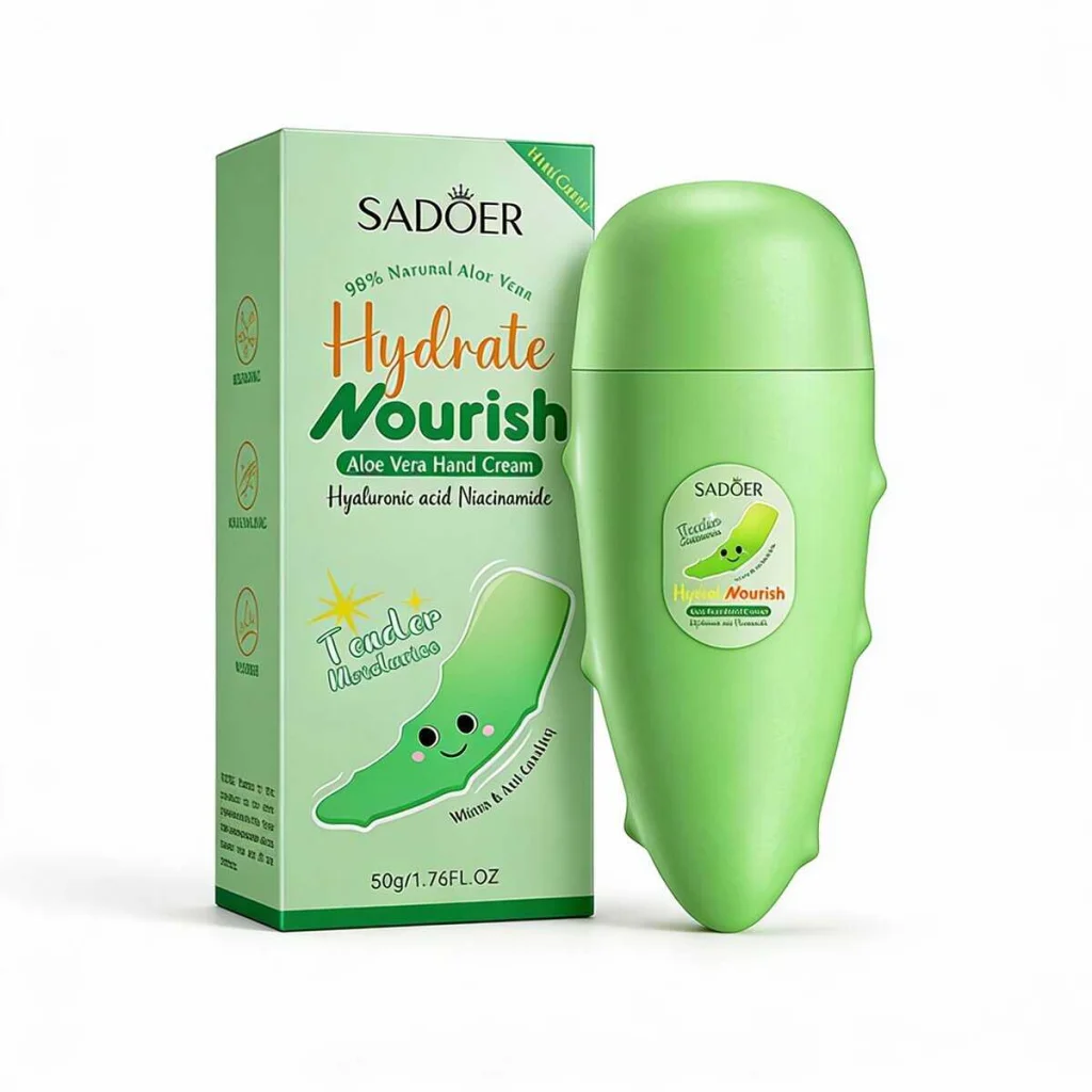 Cremă hidratantă pentru mâini cu Aloe Vera, Sadoer , 50 g