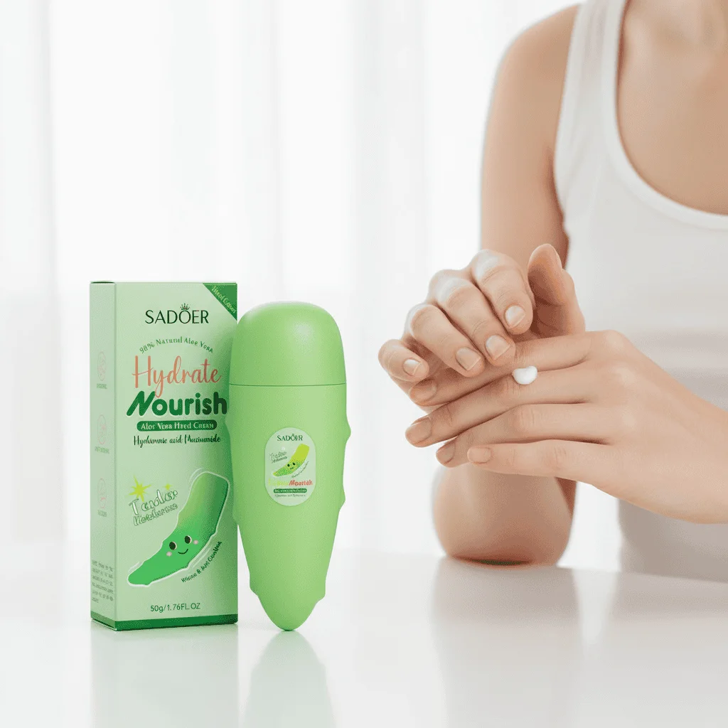Cremă hidratantă pentru mâini cu Aloe Vera, Sadoer , 50 g - imagine 4