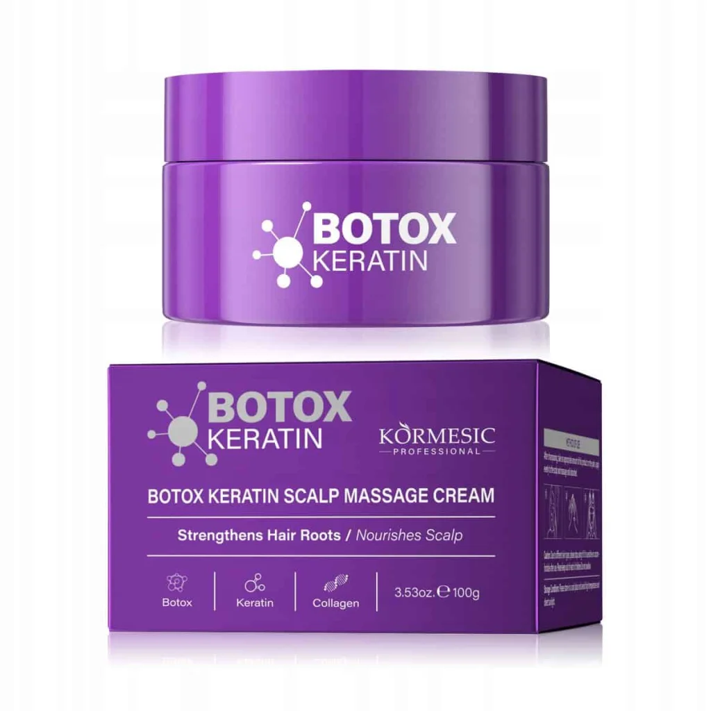 Cremă pentru masajul scalpului cu keratină și colagen, Kormesic, 100 g