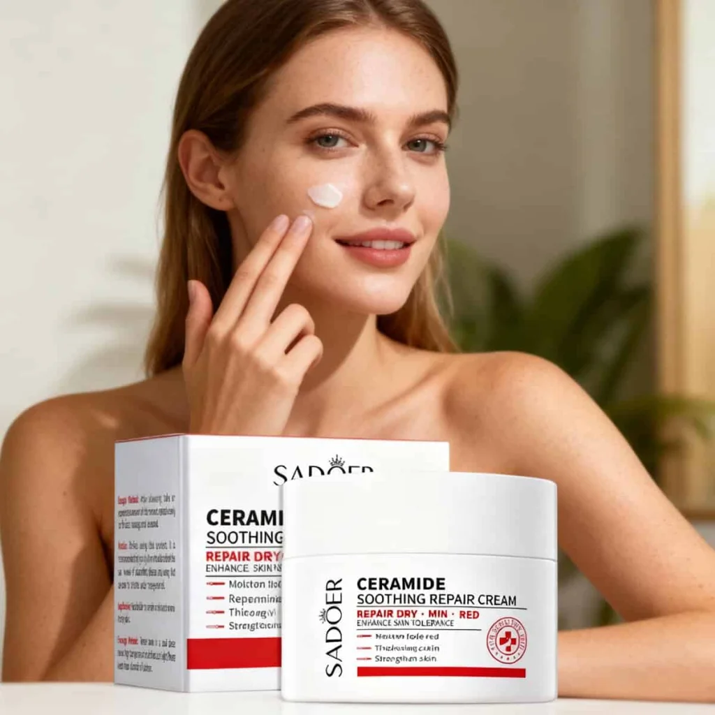 Cremă reparatoare cu ceramide pentru ten sensibil, Sadoer - imagine 4
