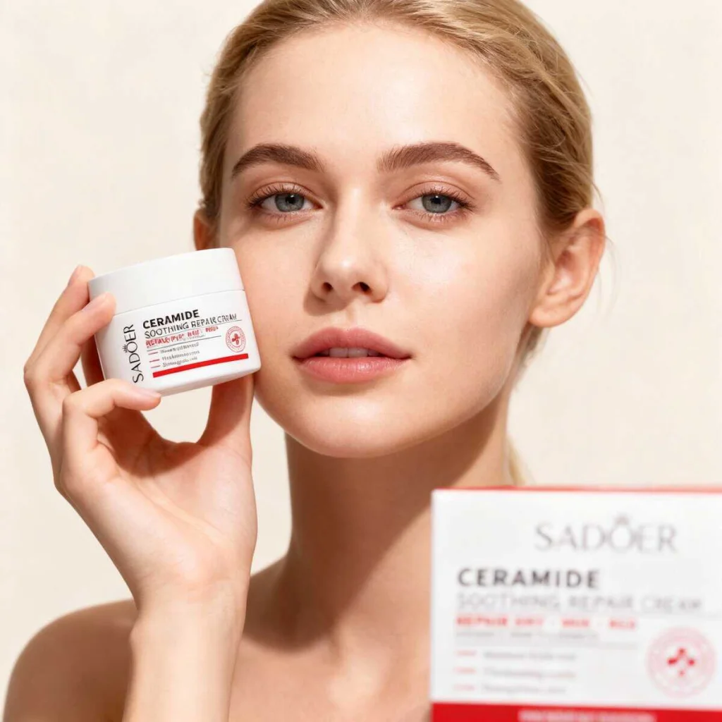 Cremă reparatoare cu ceramide pentru ten sensibil, Sadoer - imagine 2
