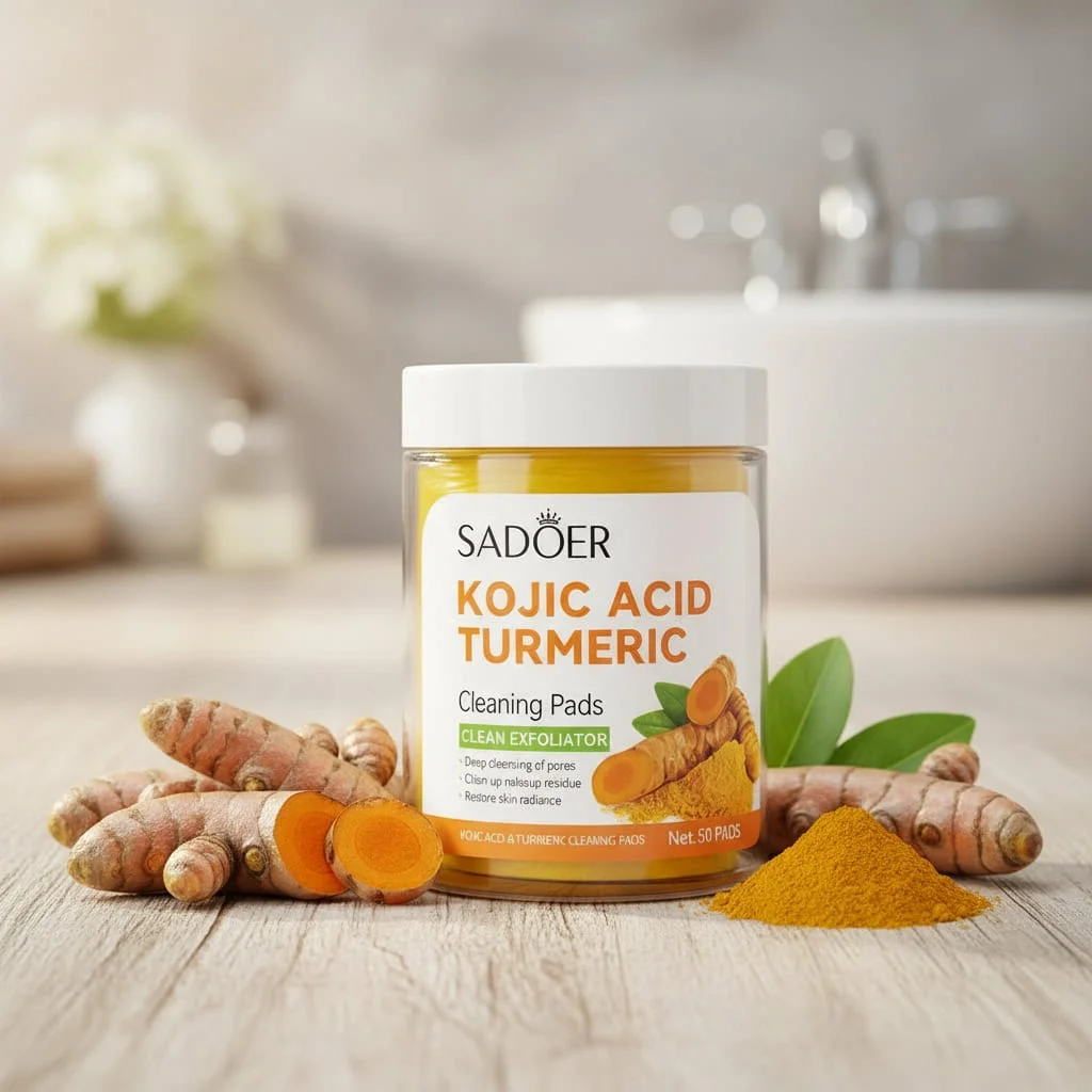Dischete demachiante cu extract de turmeric, Sadoer, 50 bucăți - imagine 3