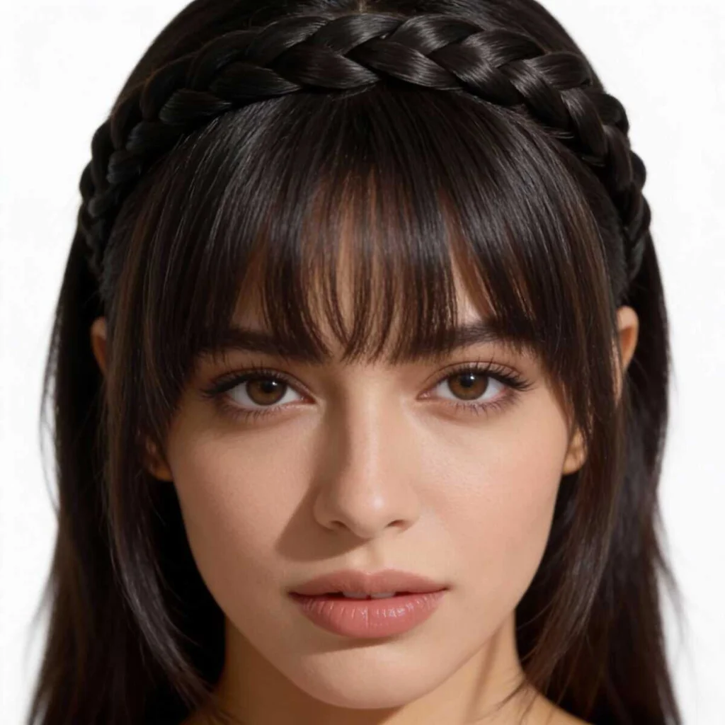 Extenise păr sintetic tip cordeluță împletită cu breton, culoarea cafelei - imagine 4