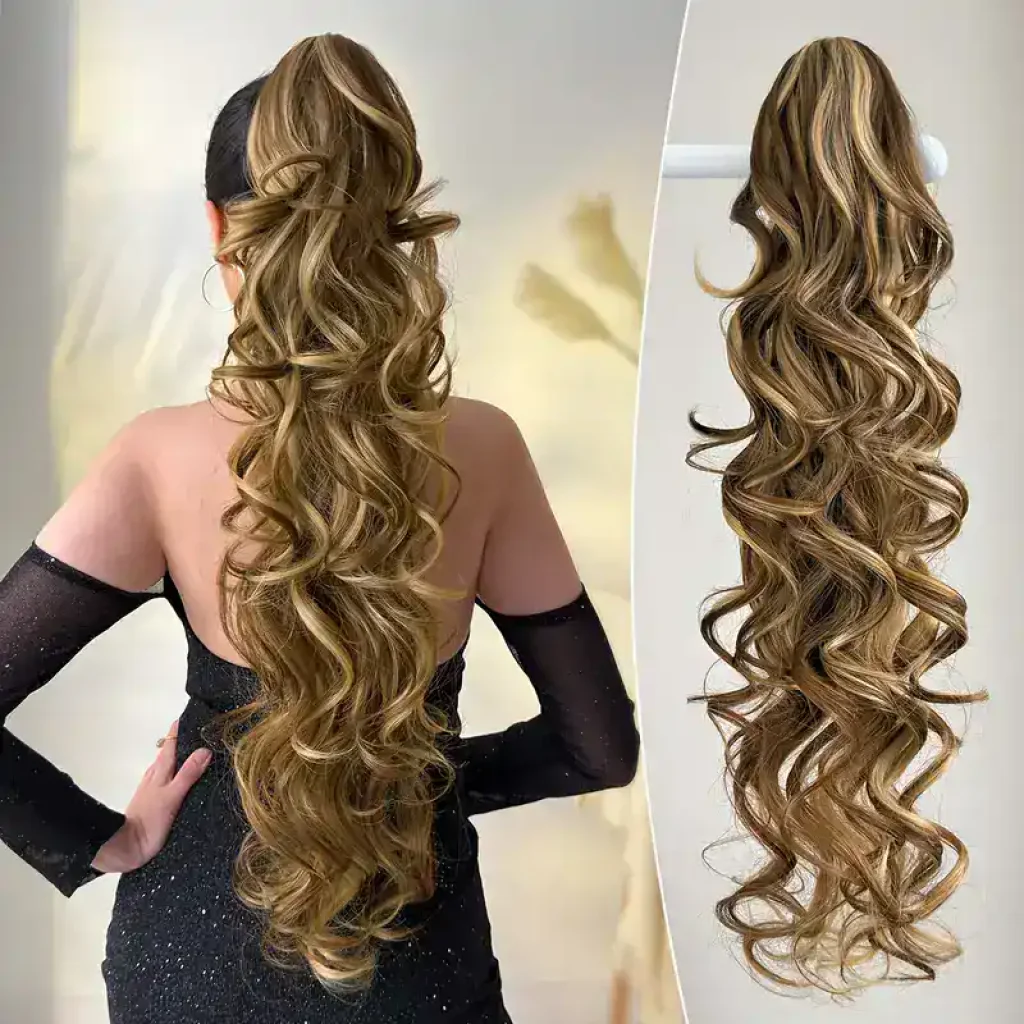 Extensie Coada de Cal cu clamă, ondulată, 60 cm