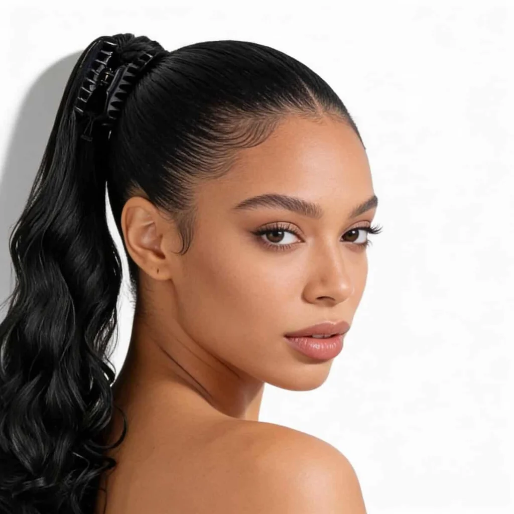Extensie coadă de cal wavy cu clamă, 50 cm - imagine 3