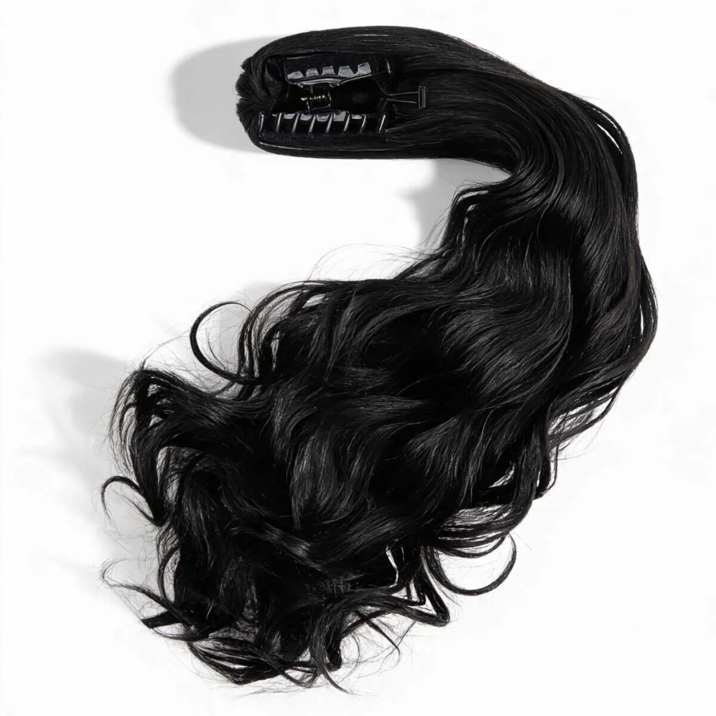 Extensie coadă de cal wavy cu clamă, 50 cm - imagine 2