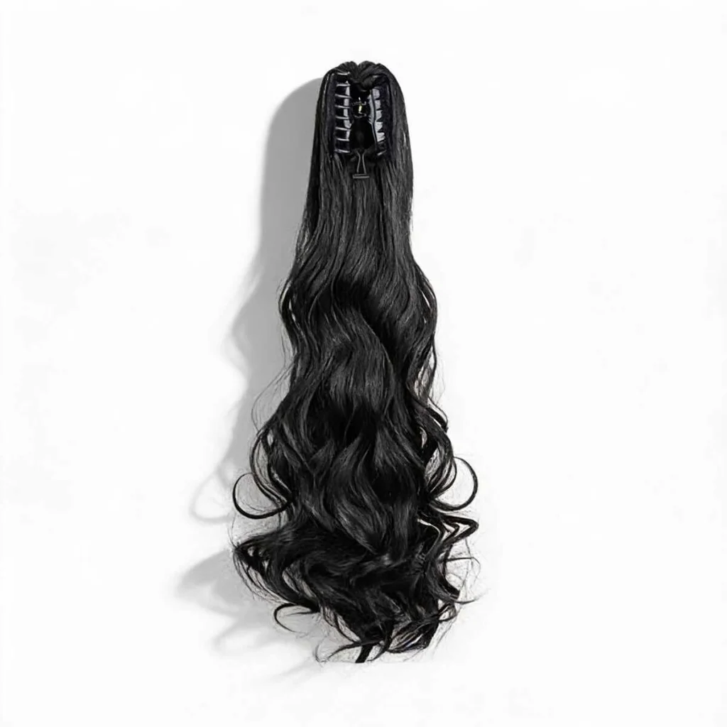 Extensie coadă de cal wavy cu clamă, 50 cm