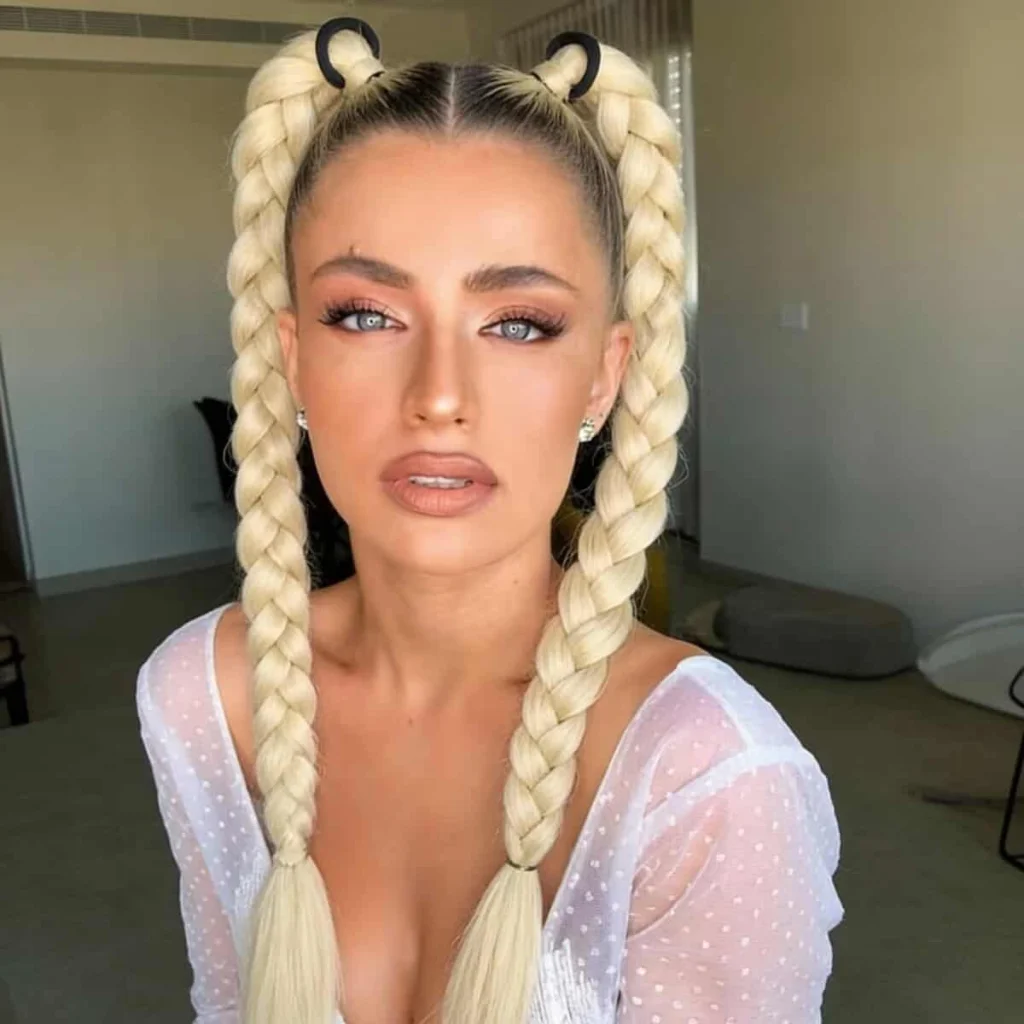 Extensie codițe împletite, blond - imagine 4