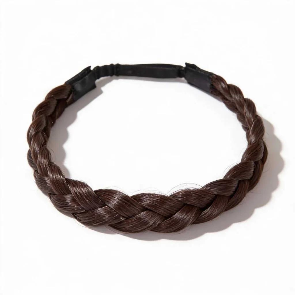 Extensie de Păr Împletită, cu elastic, șaten închis