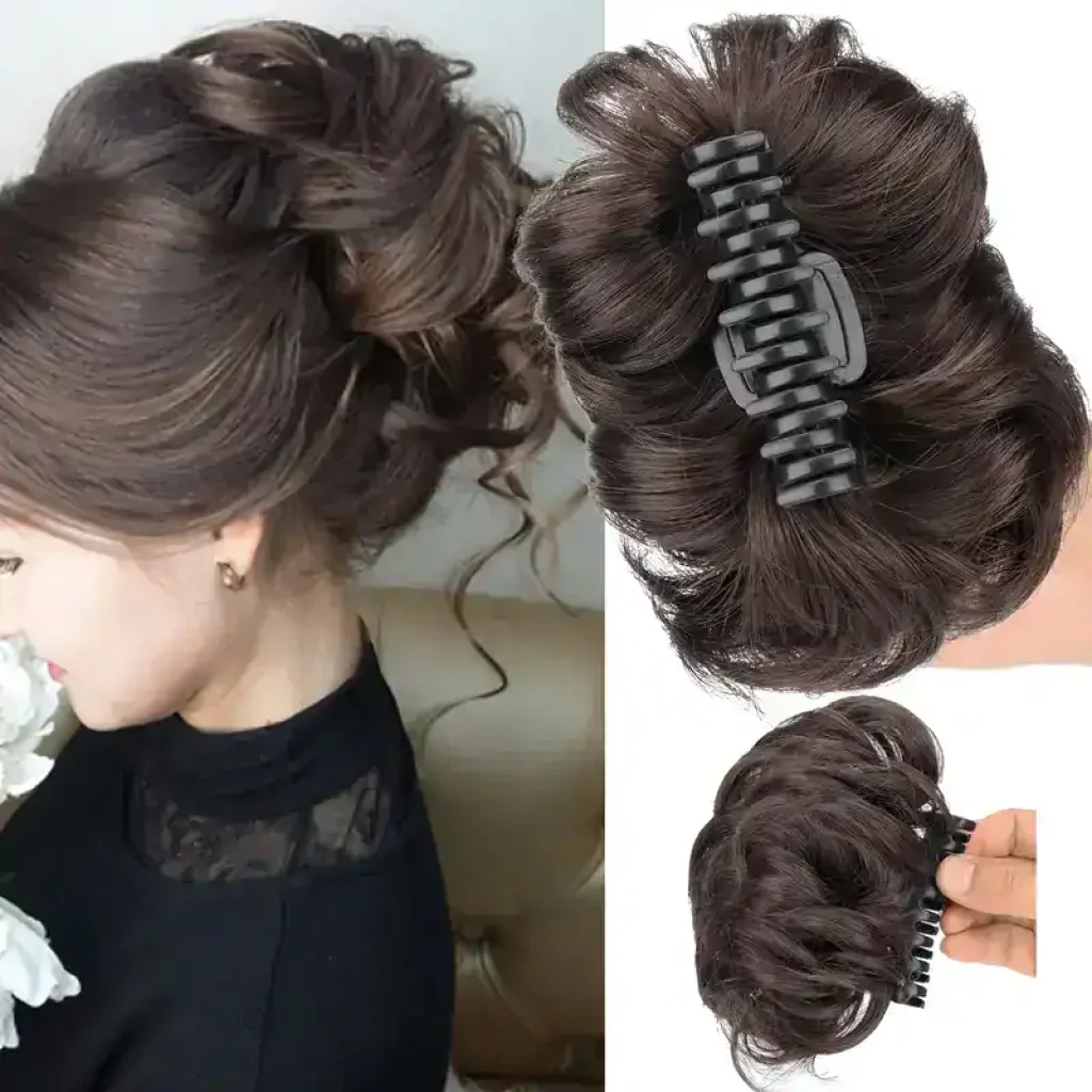 Extensie de par sintetica, Dark Brown, Stil 3 - imagine 2