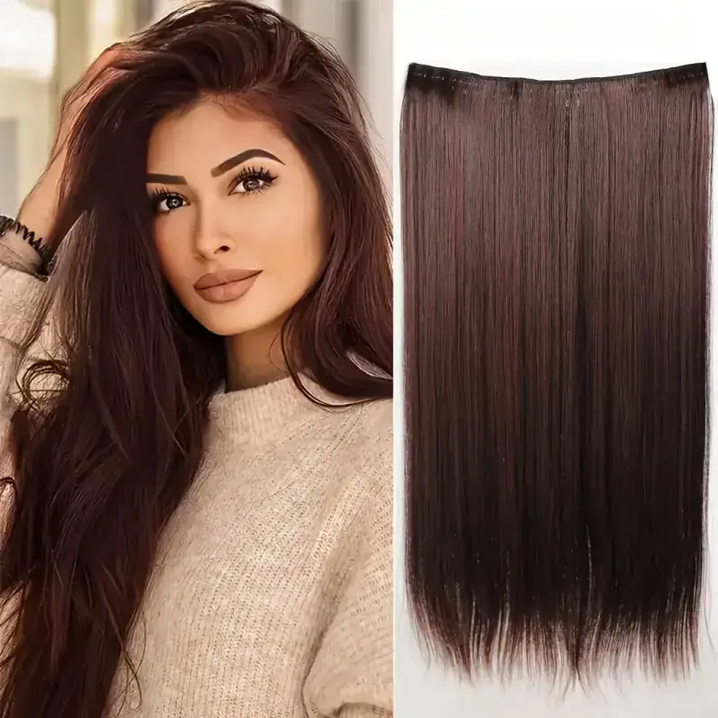 Extensii Clip In, din par natural maro inchis, de calitate superioara - imagine 3