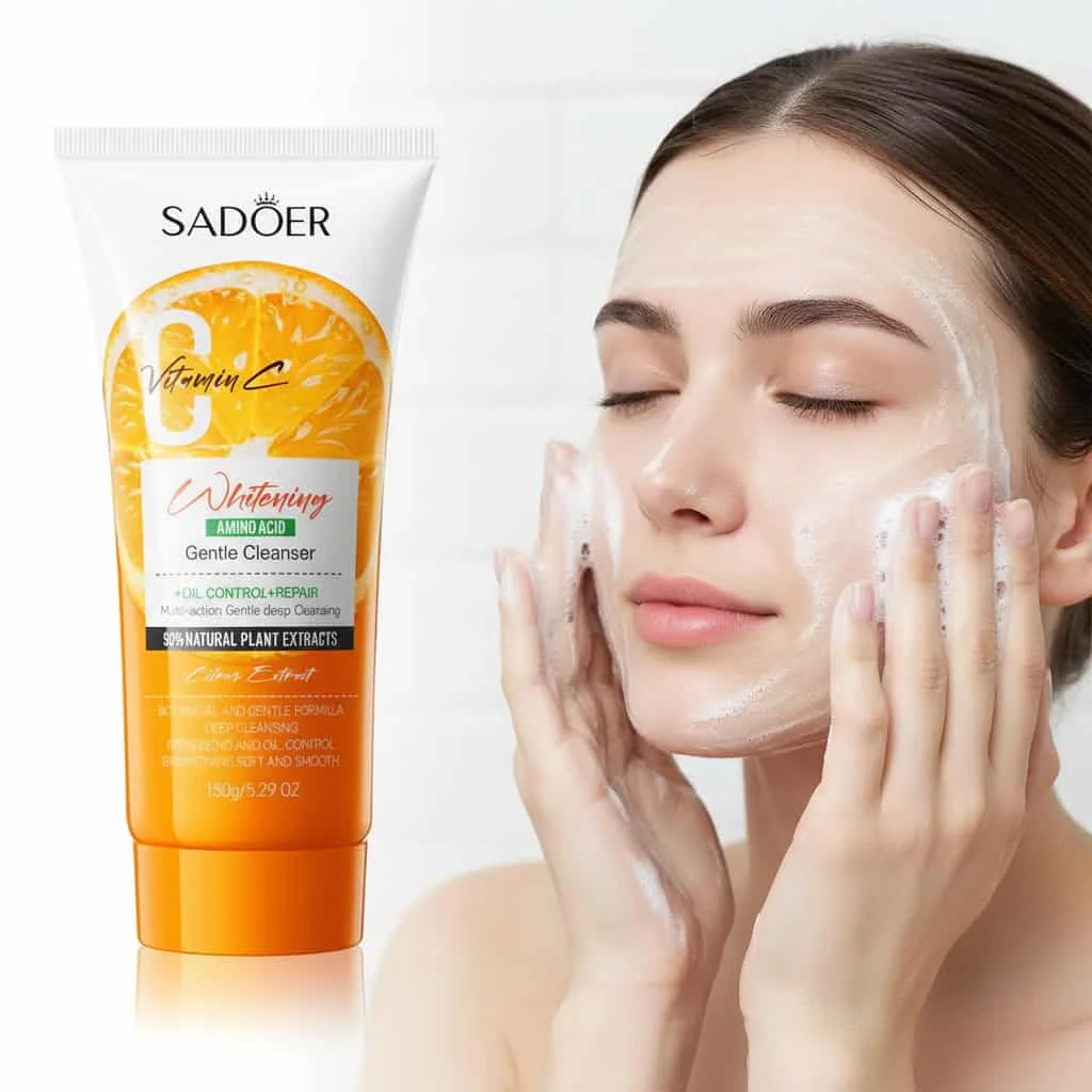 Gel de curățare facială cu vitamina C și aminoacizi, Sadoer, 150 g - imagine 4