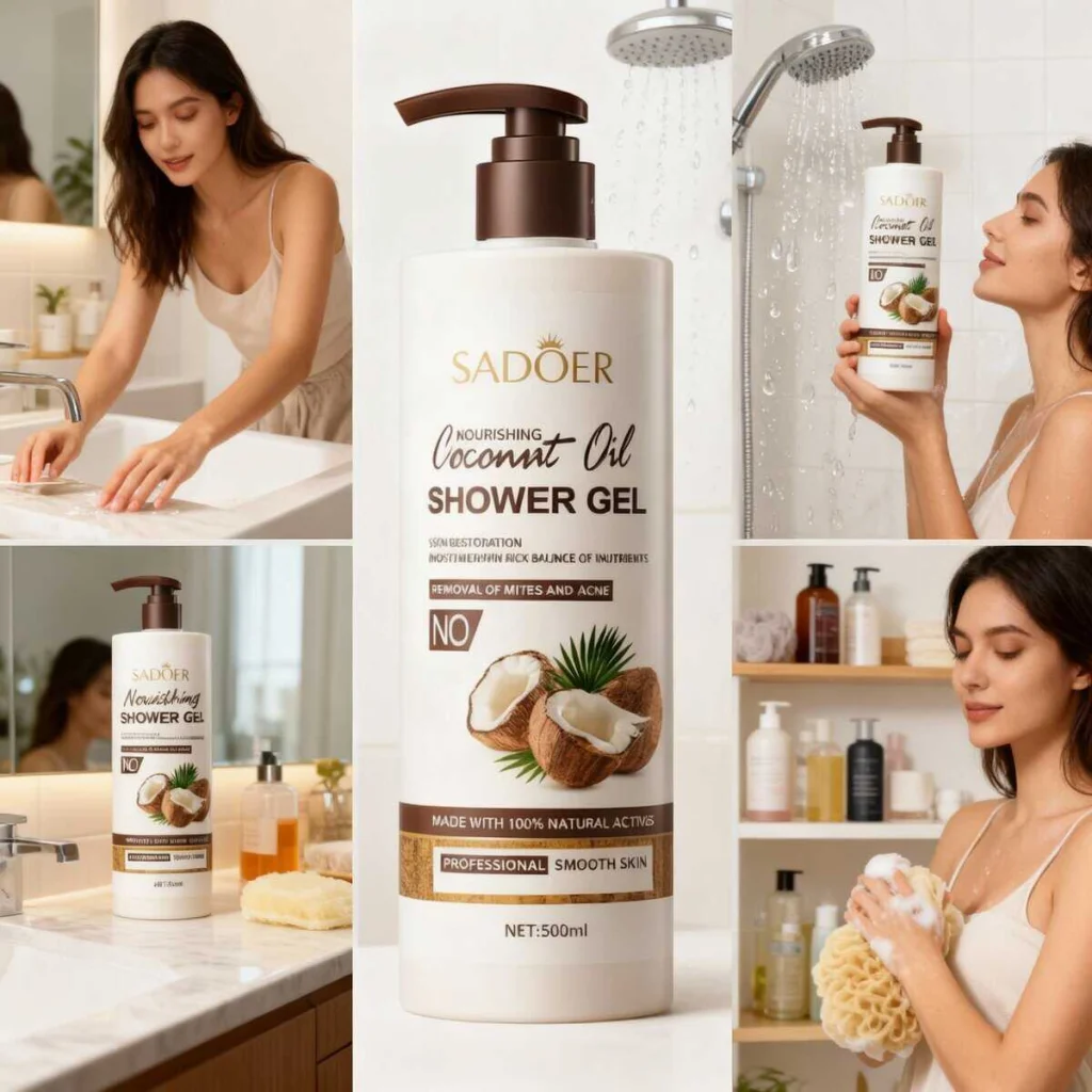Gel de duș cu ulei de cocos pentru hidratare și prospețime, 500ml - imagine 3