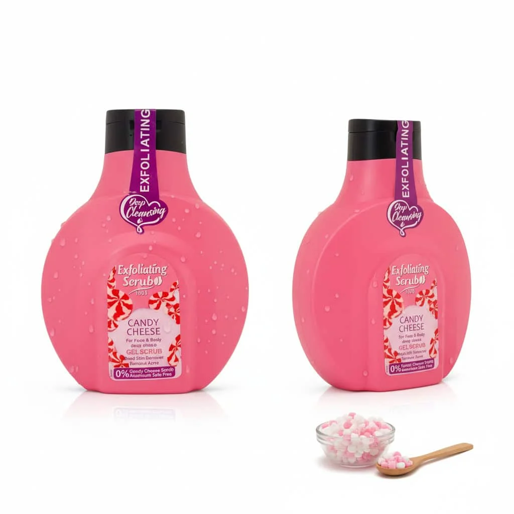 Gel scrub exfoliant cu aroma Candy Cheese, Wokali, cantitate 500 ml - imagine 2