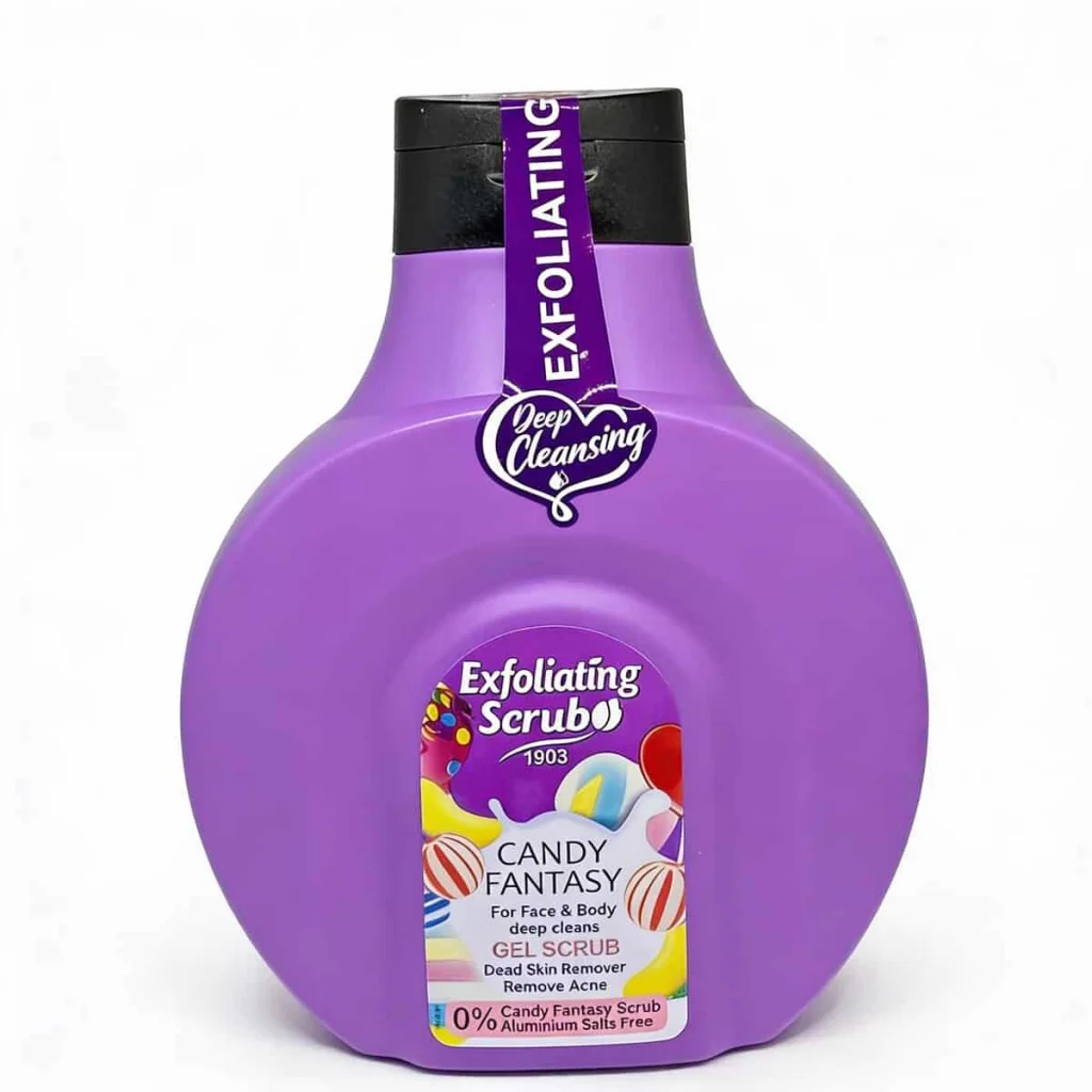 Gel scrub exfoliant cu aroma Candy Fantasy, Wokali, cantitate 500 ml