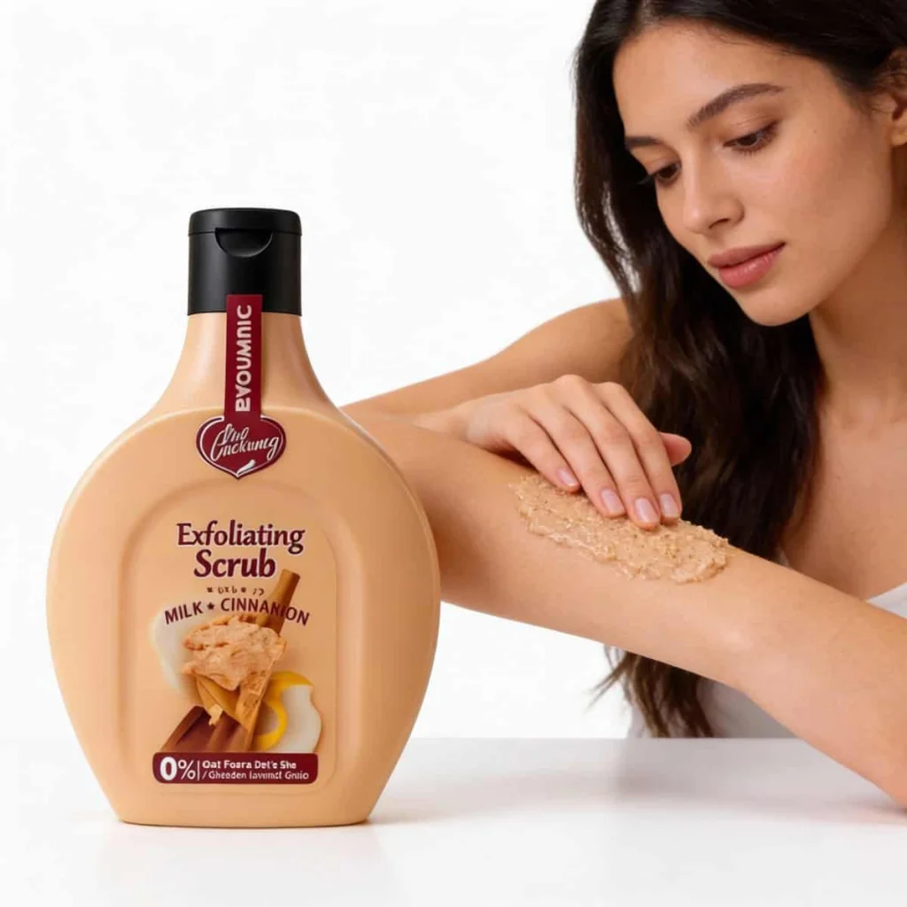 Gel scrub exfoliant cu aroma Milk Cinnamon, Wokali, cantitate 500 ml - imagine 3