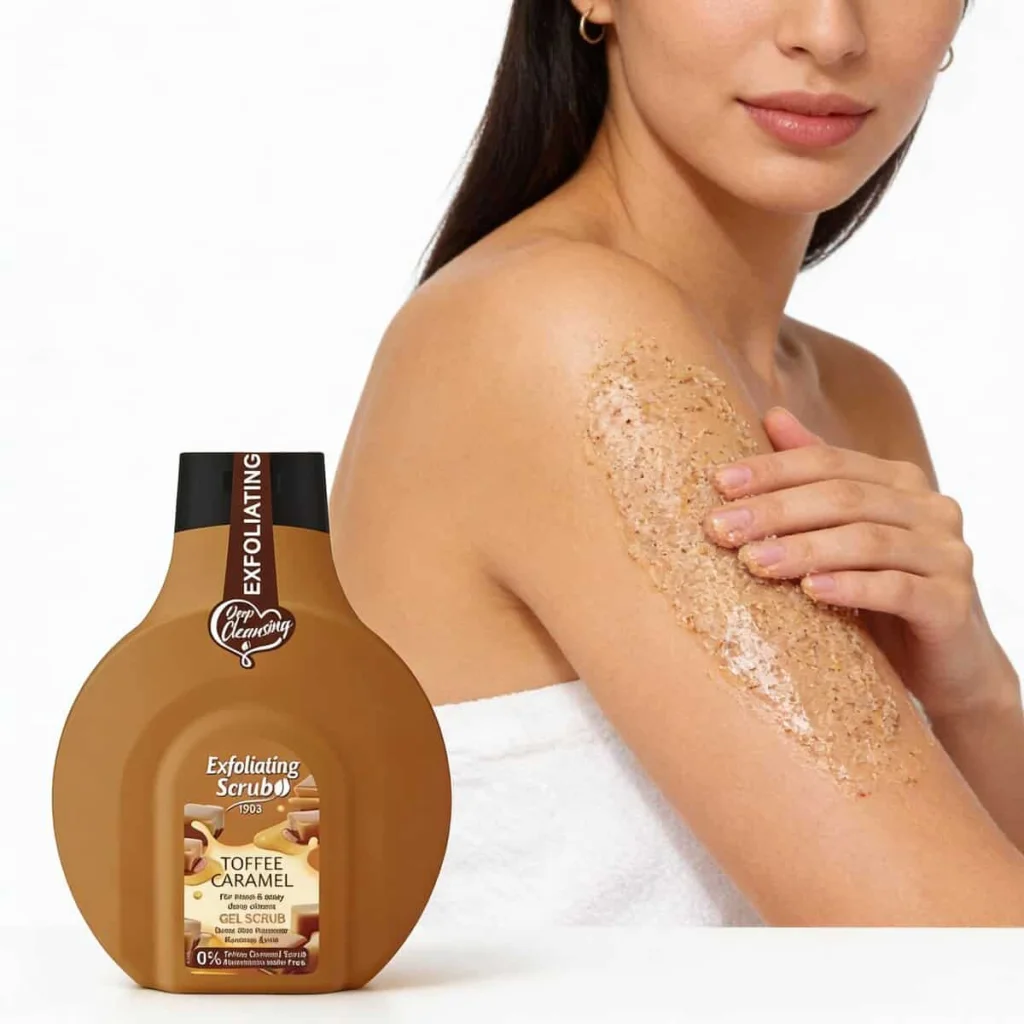 Gel scrub exfoliant cu aroma Toffe Caramel, Wokali, cantitate 500 ml - imagine 3